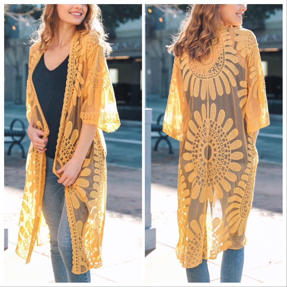 Suzanna Boho Lace and Embroidery Kimono - Picture 7 of 8